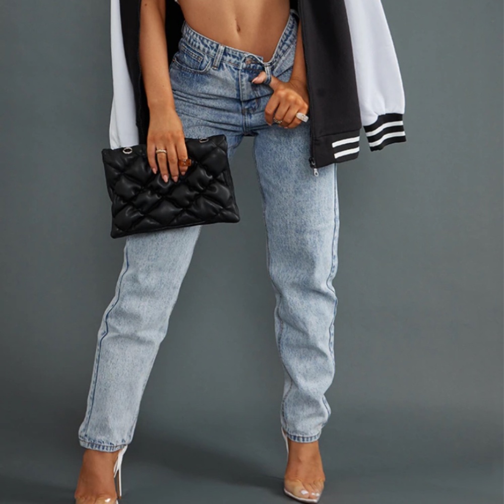 Light Acid Blue Mom Jeans